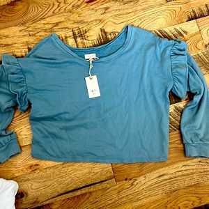 NWT Lucky Brand ruffle sweatshirt.